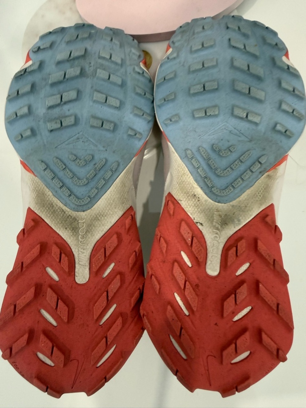 Nike Women's Pink and Red Trail Sneakers with Teal Swoosh - Picture 5 of 6